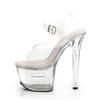 Pleaser - TIPJAR7082 Sandale à bride à la cheville, Pole dance chaussures - Chaussures de pole dance - Transparent/Couleur argent Product image